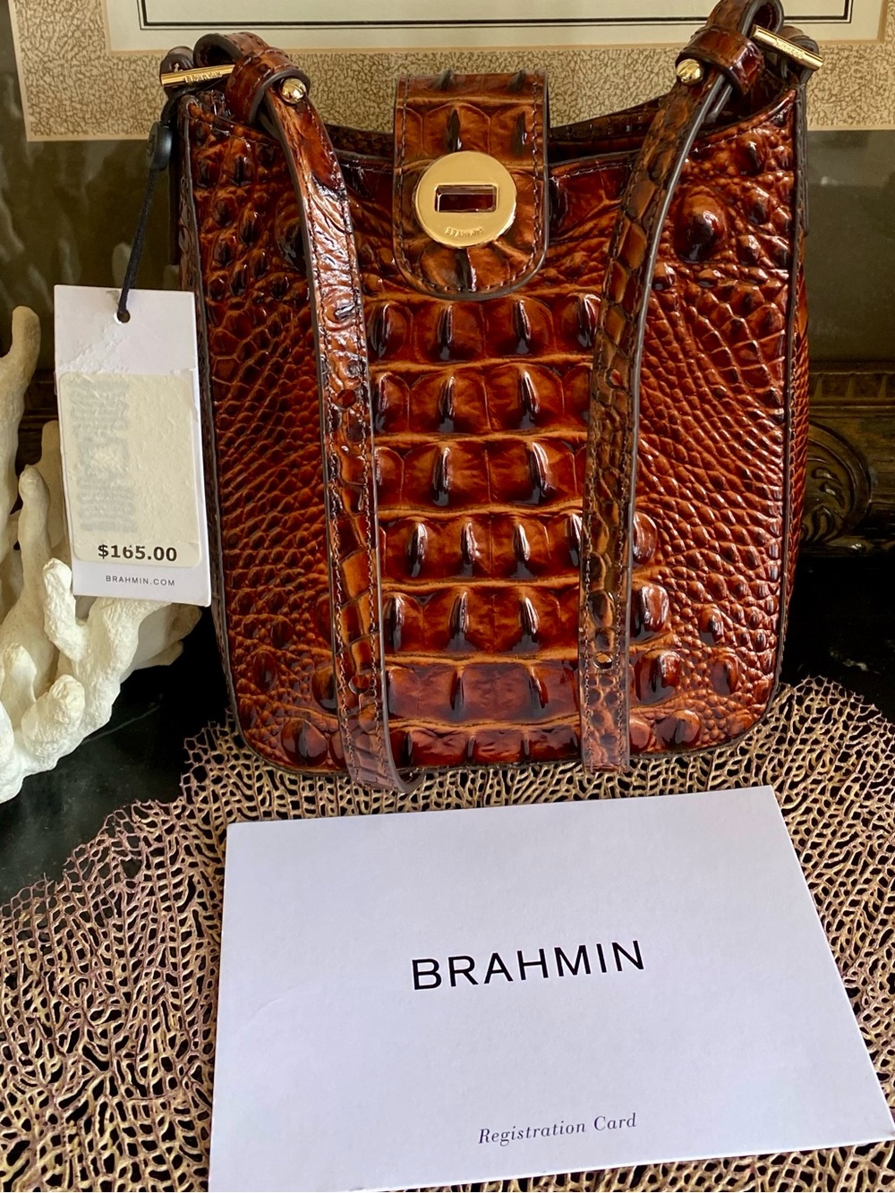 BRAHMIN PECAN MARLEY CROSSBODY with defect - Picture 10 of 11